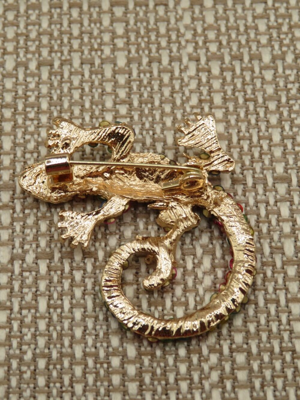 Multicolor Rhinestone Lizard Brooch - Picture 6 of 6